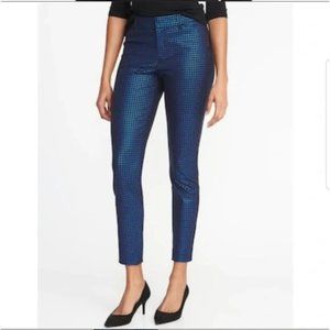 EUC Old Navy Pixie Blue Jacquard Houndstooth Pants Size 12